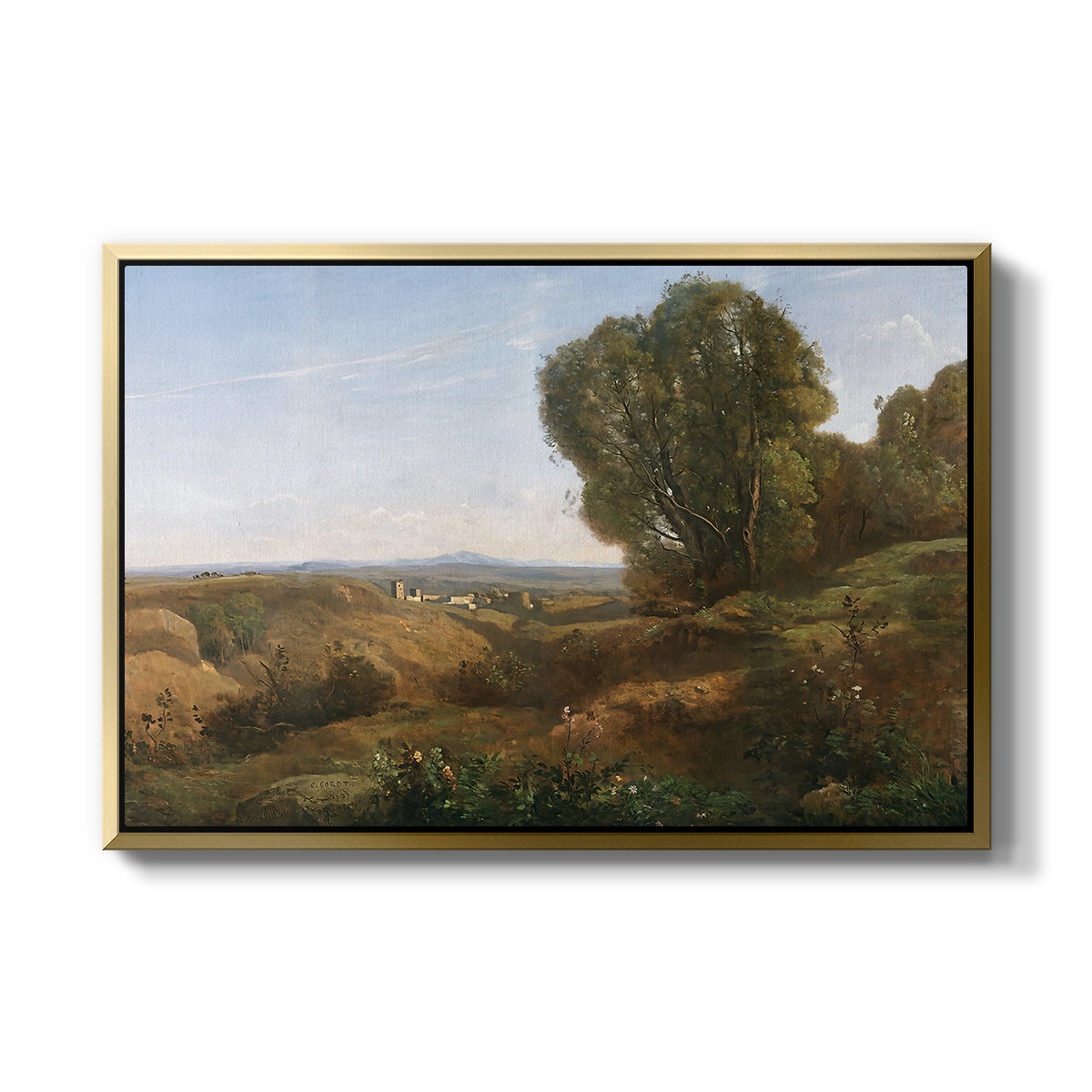 Souvenir of Roquemaure in the Gard, c. 1853 - Floater Framed Canvas Print