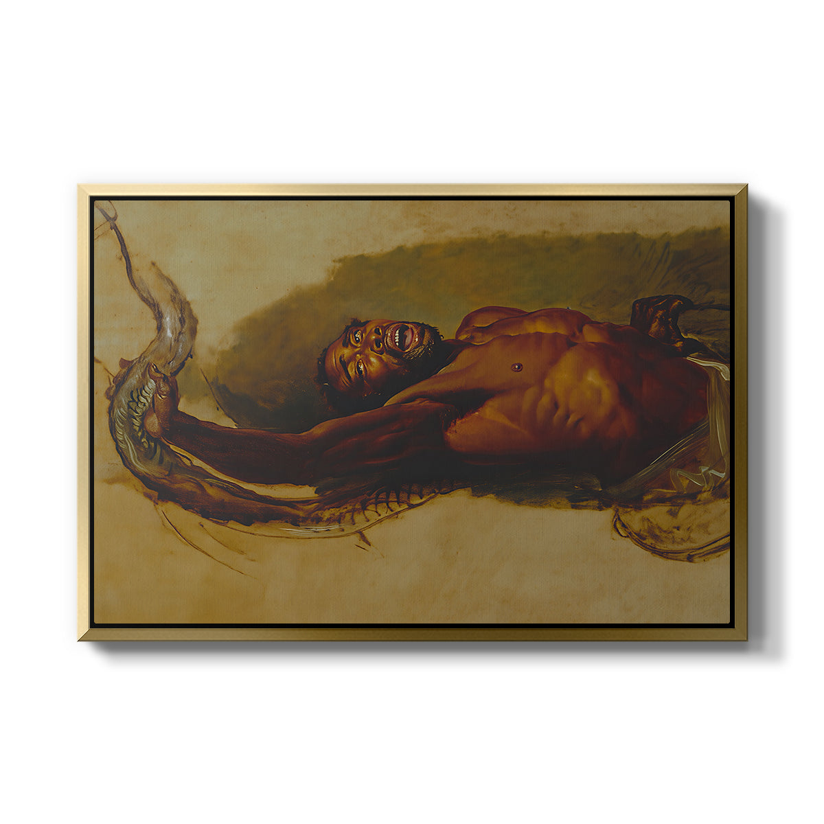 Man Struggling with a Boa Constrictor, c. 1803 - Floater Framed Canvas Print