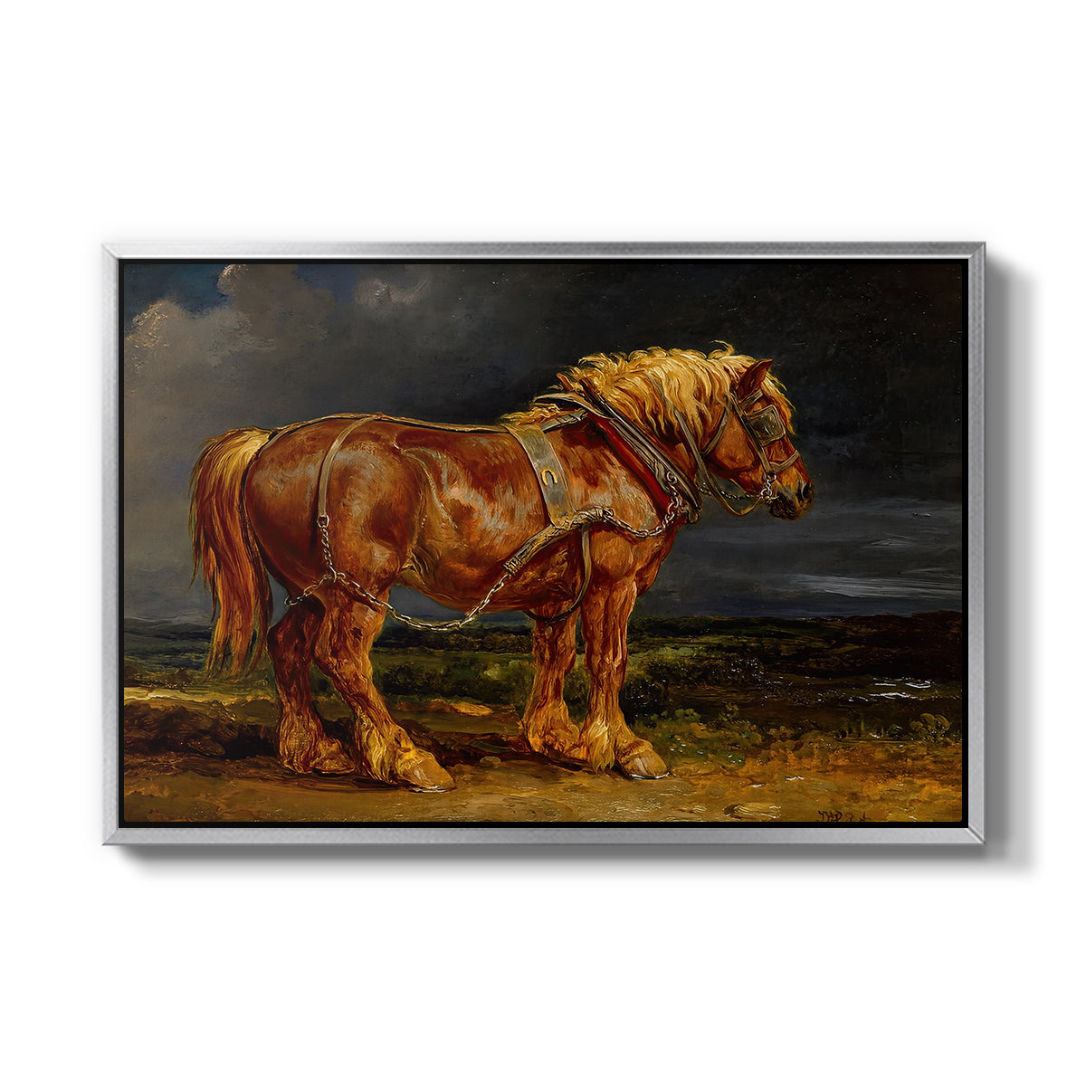 The Shire Horse Elephant in an Extensive Landscape, c. 1850s - Floater Framed Canvas Print