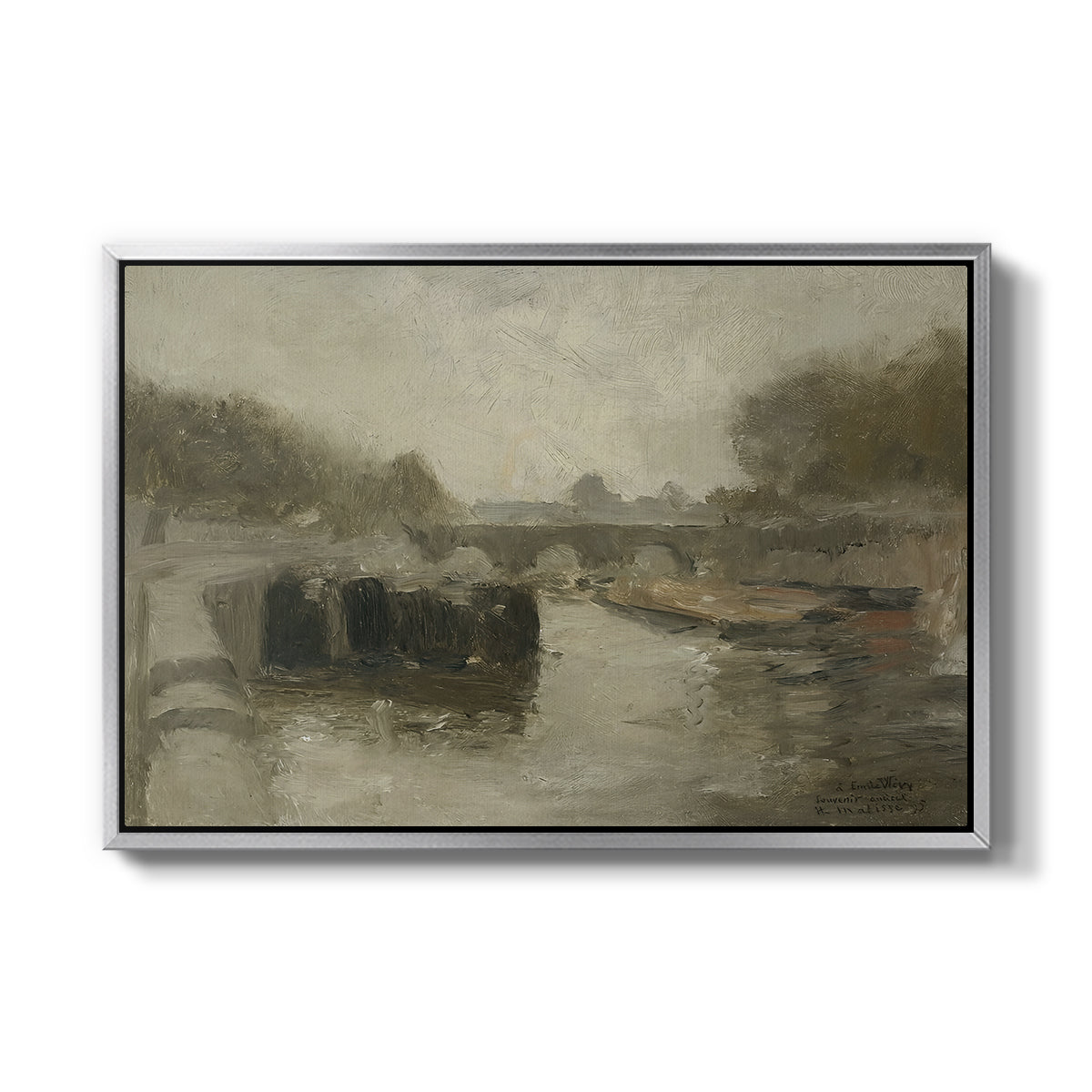 The Bridge (Le pont), 1895 - Floater Framed Canvas Print
