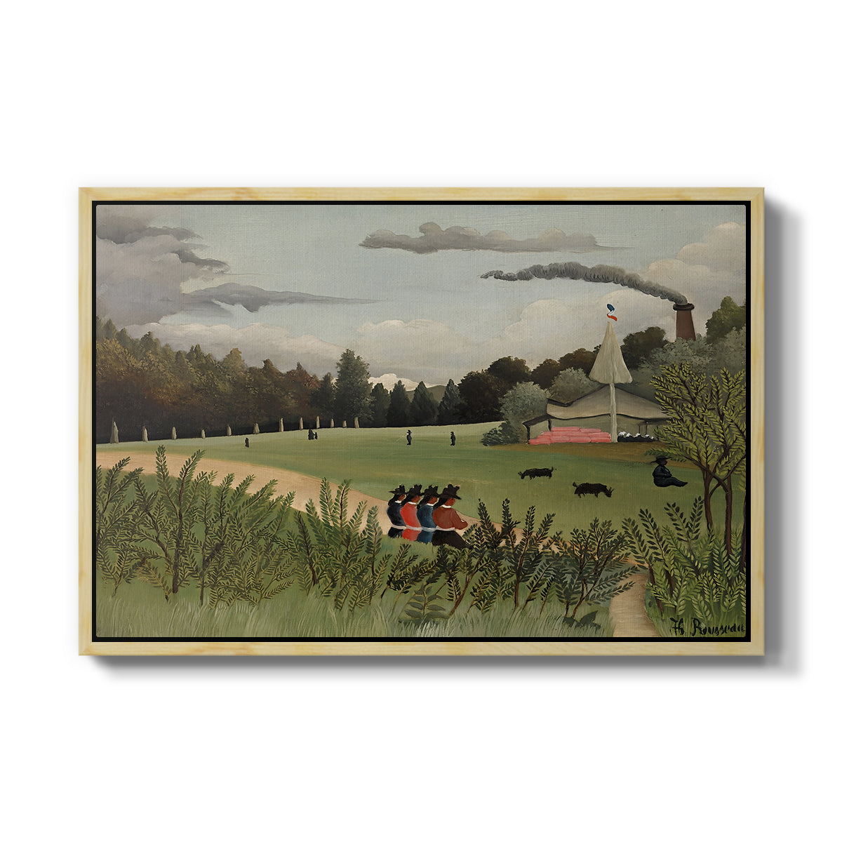 The Chair Factory at Alfortville, 1897 - Floater Framed Canvas Print