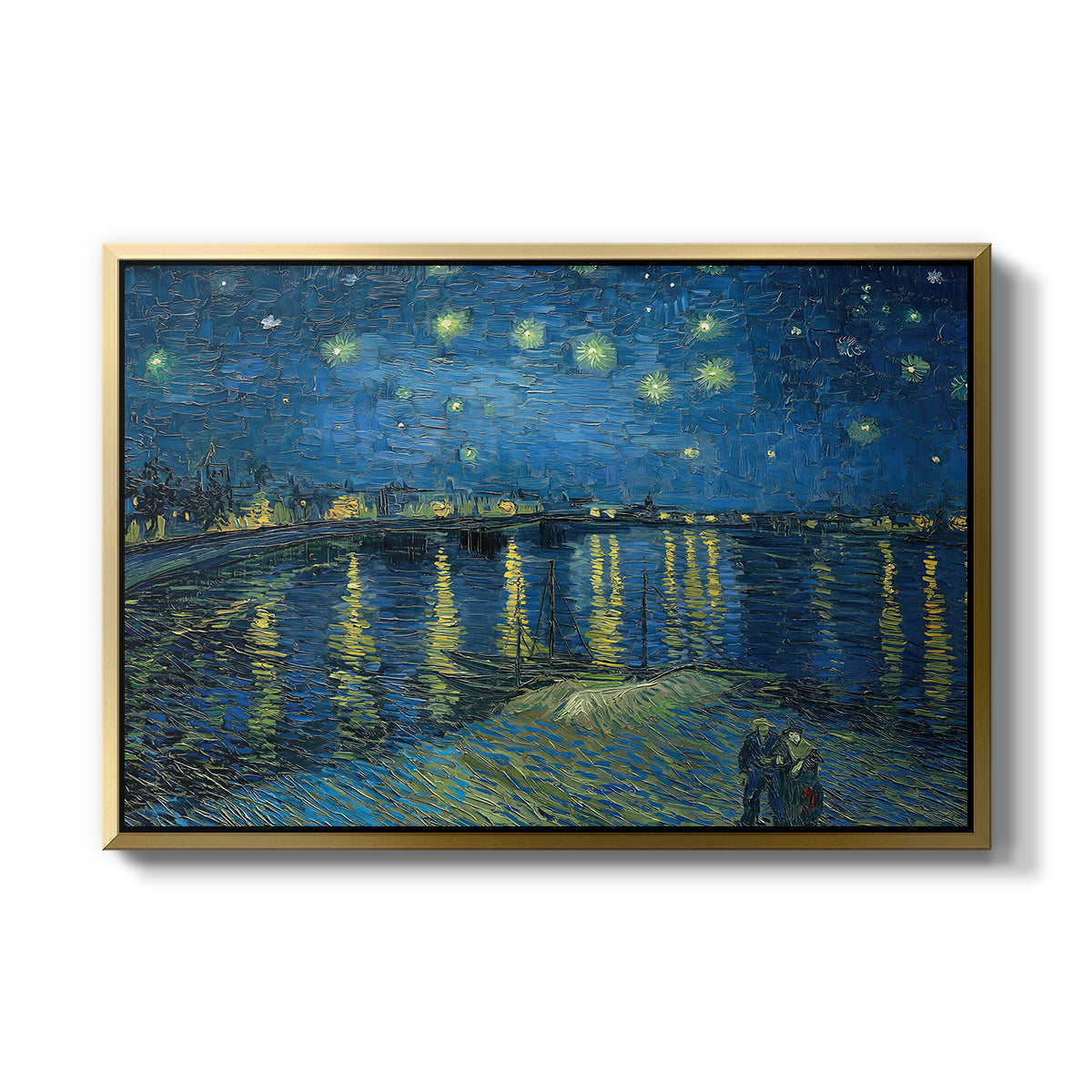 Starry Night Over the Rhône, 1888 - Floater Framed Canvas Print