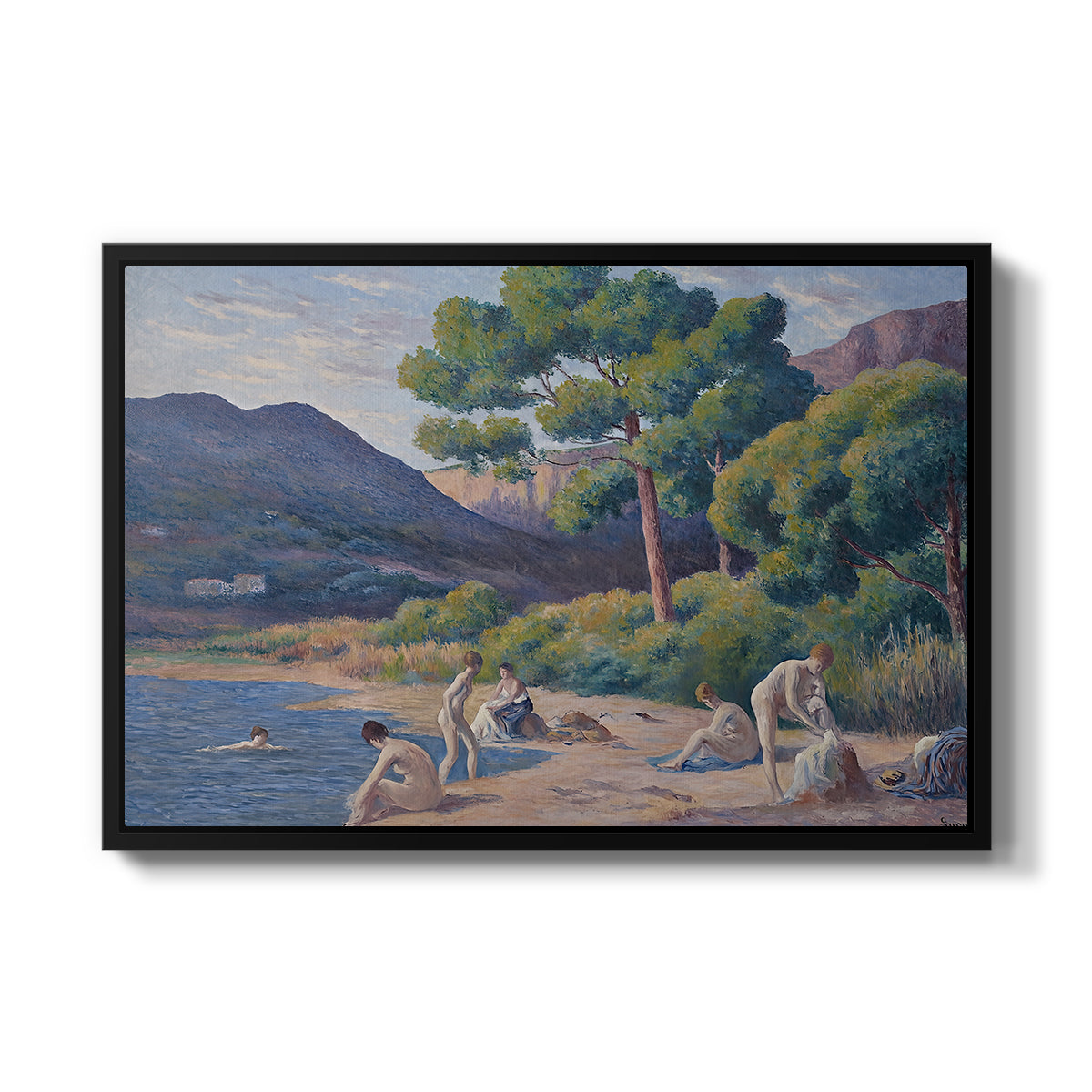 Bathers in Saint-Tropez, c. 1909 - Floater Framed Canvas Print