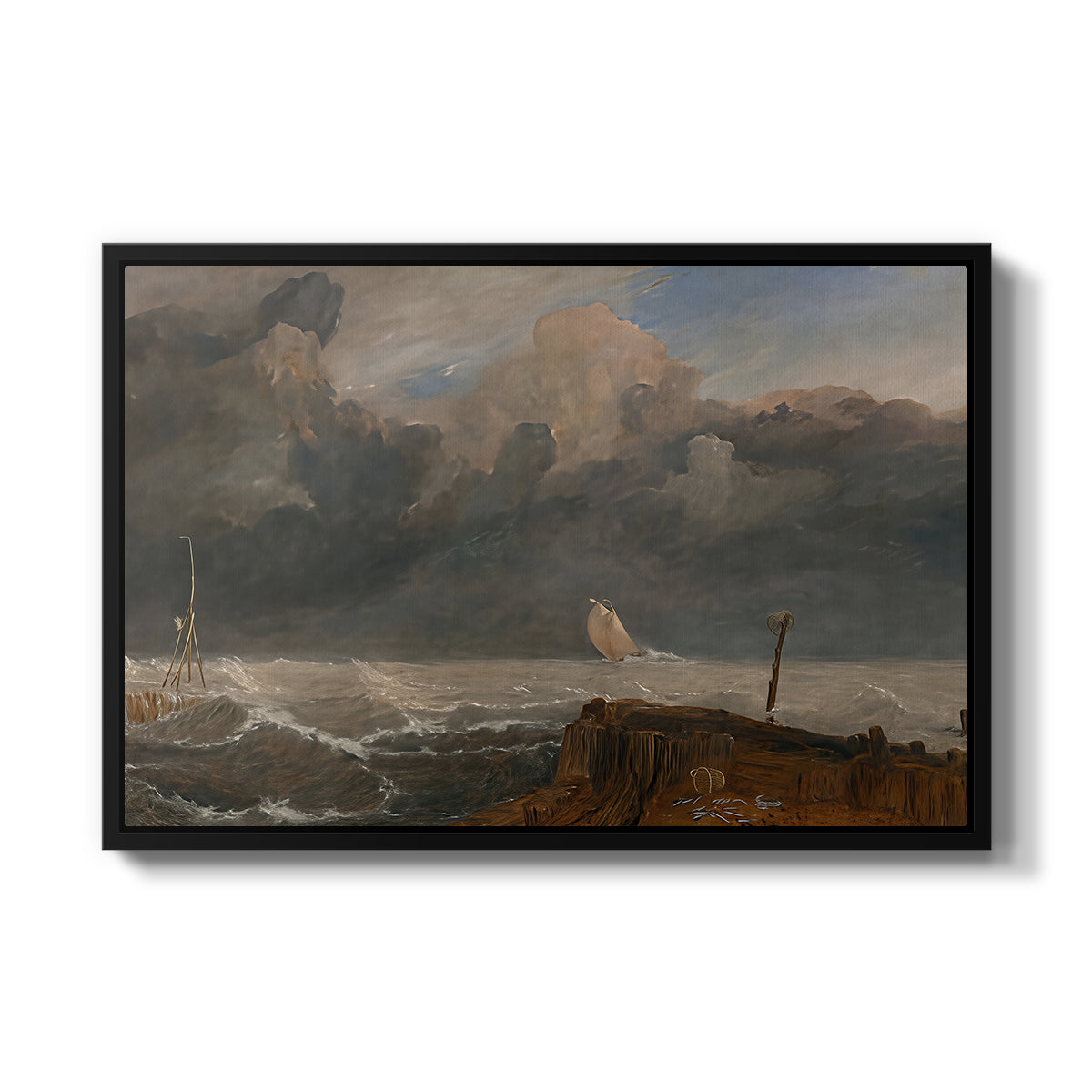 Port Ruysdael, 1827 - Floater Framed Canvas Print