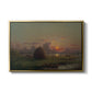 Haystack at Sunset, 1880 - Floater Framed Canvas Print