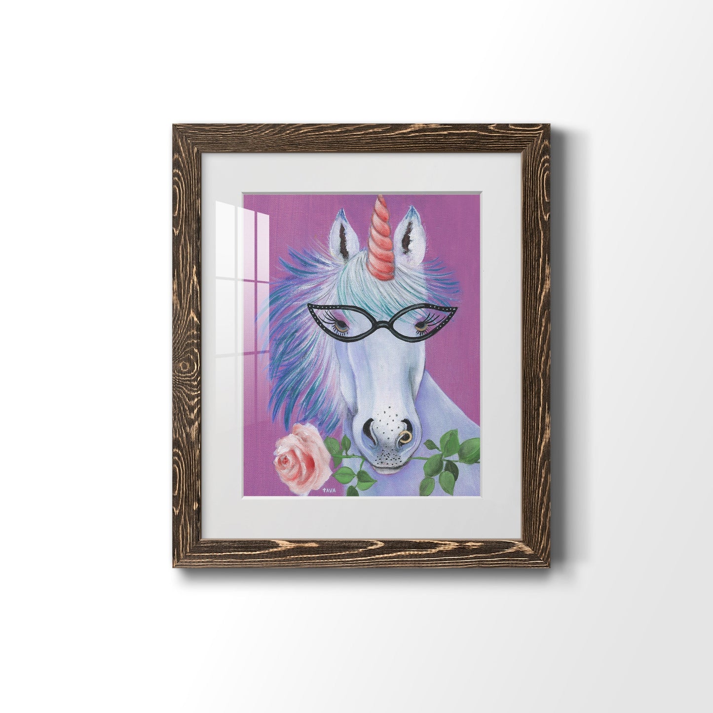 Unicorn III - Barnwood Framed Art Print