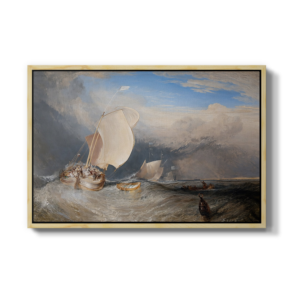 Fishing Boats with Hucksters Bargaining for Fish, 1837-1838 - Floater Framed Canvas Print