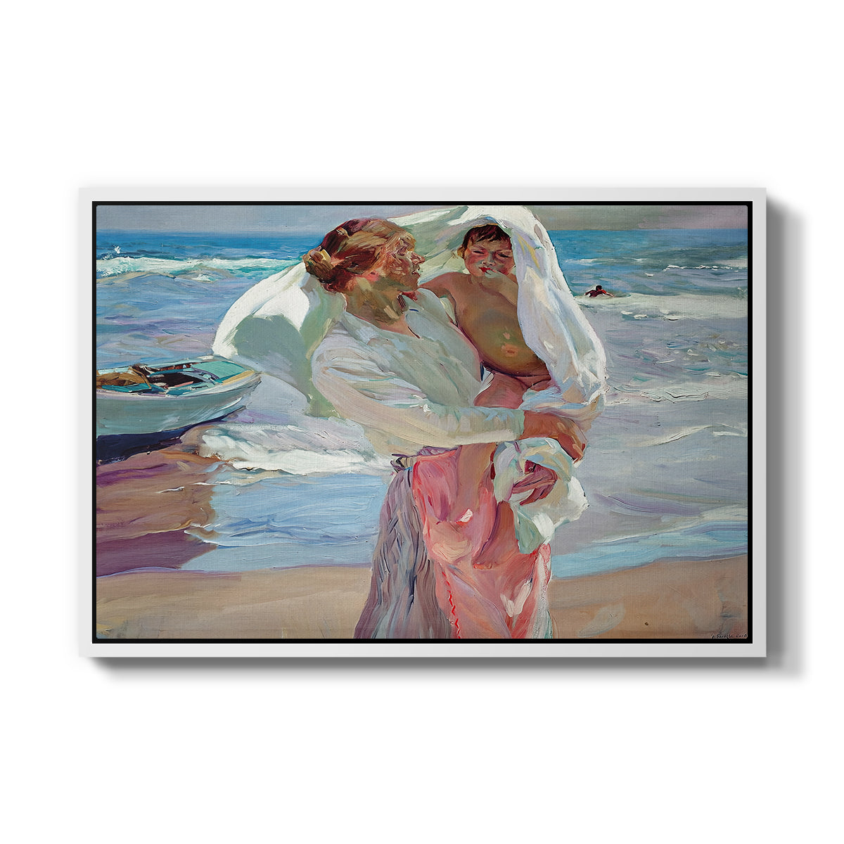 After Bathing, 1915 - Floater Framed Canvas Print