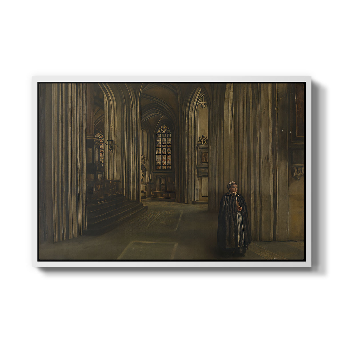 Interior of a Church, 1871 - Floater Framed Canvas Print