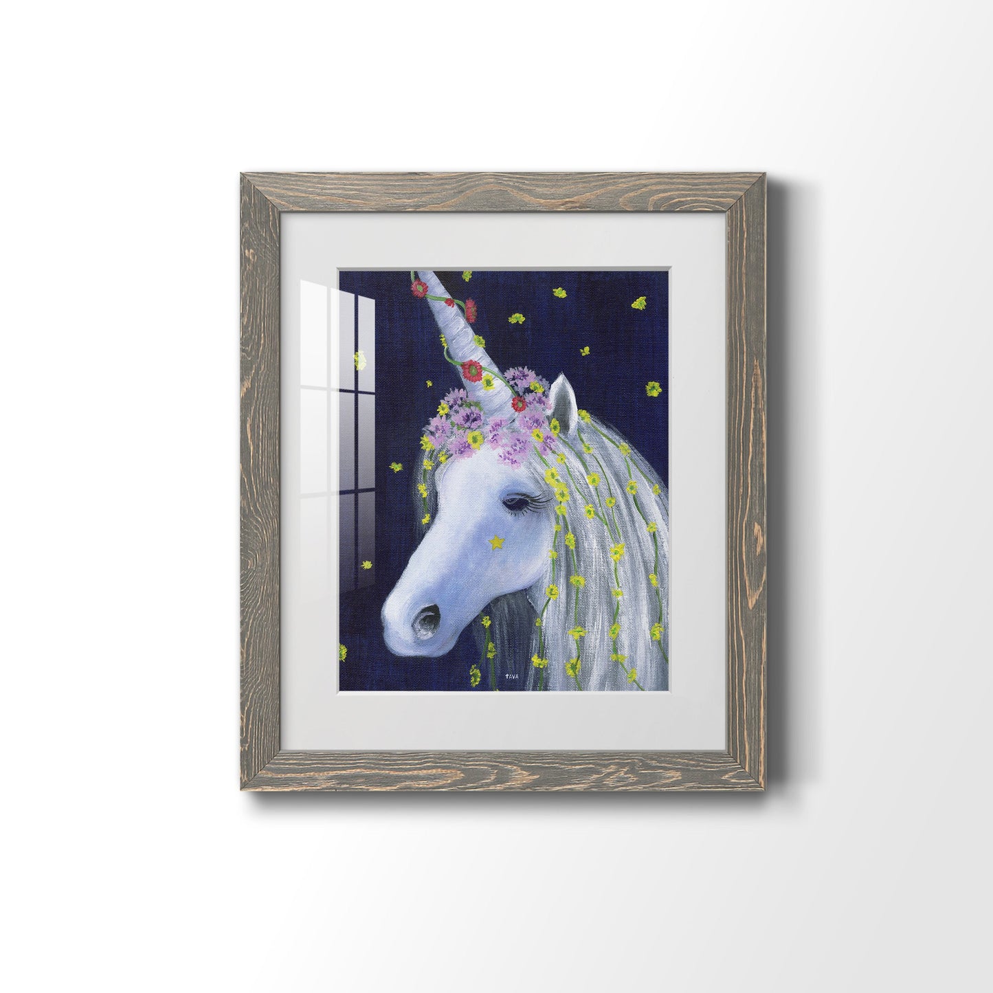 Unicorn IV - Premium Framed Print - Distressed Barnwood Frame - Ready to Hang