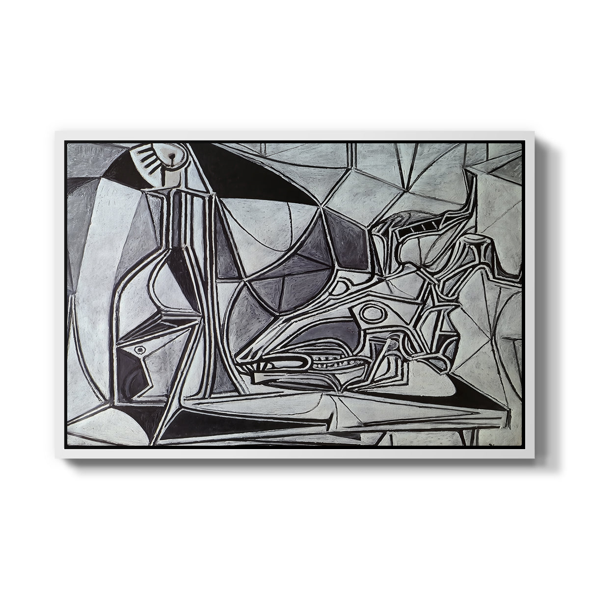 Goat's Skull, Bottle and Candle, 1952 - Floater Framed Canvas Print
