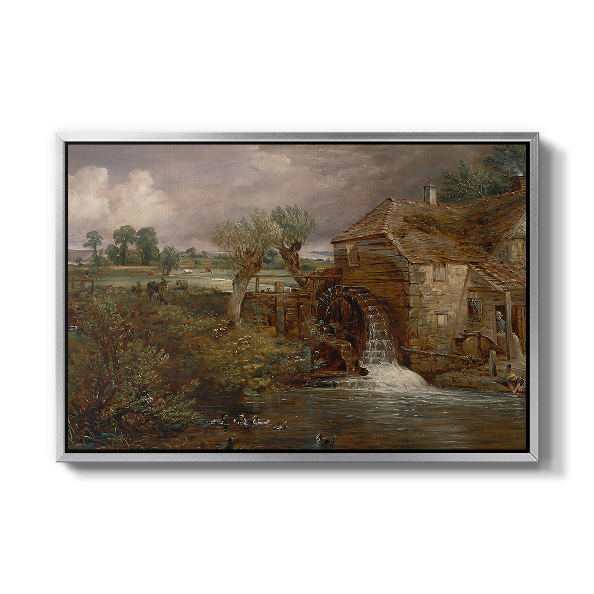 Parham Mill, Gillingham, 1826 - Floater Framed Canvas Print