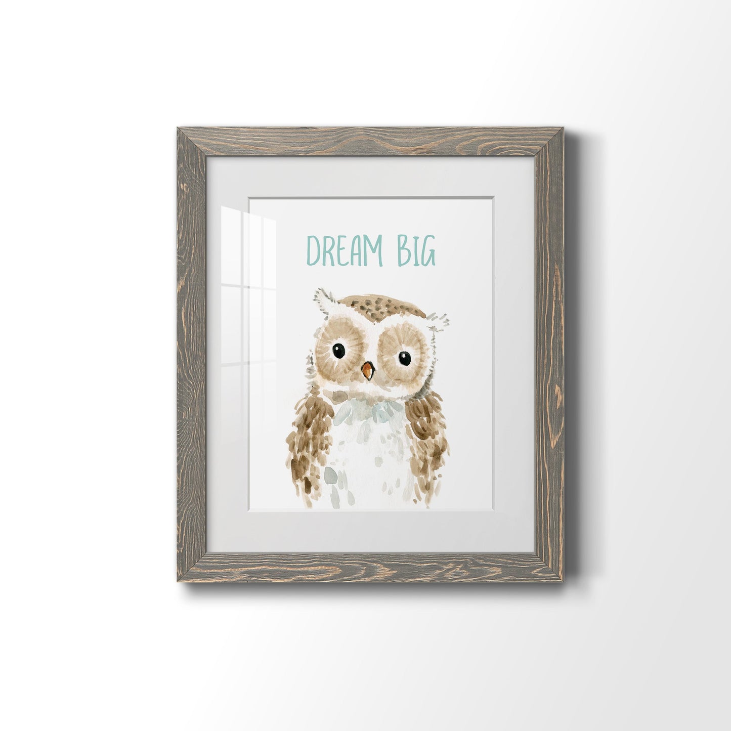 Dream Big Owl - Premium Framed Print - Distressed Barnwood Frame - Ready to Hang