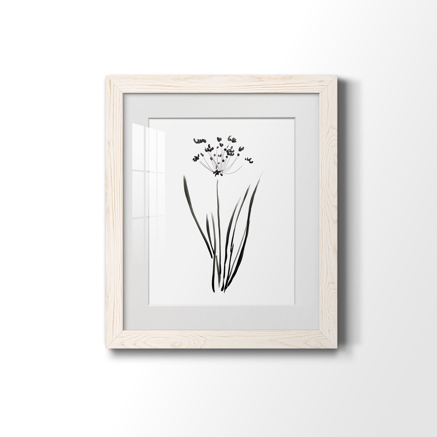 Inky Botanical II - Premium Framed Print - Distressed Barnwood Frame - Ready to Hang