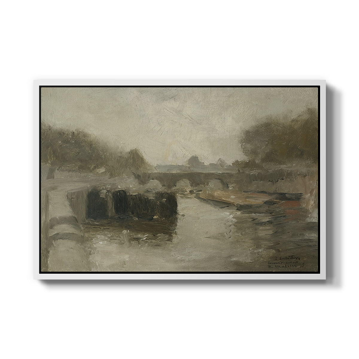 The Bridge (Le pont), 1895 - Floater Framed Canvas Print