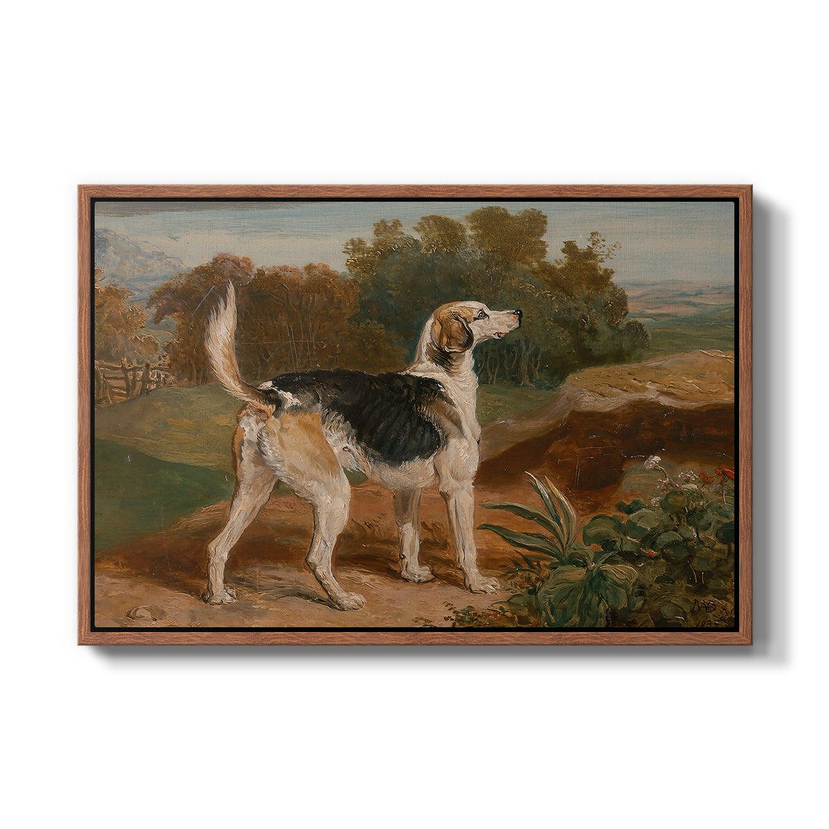 Ravager, One of the Lambton Hounds, 1835 - Floater Framed Canvas Print