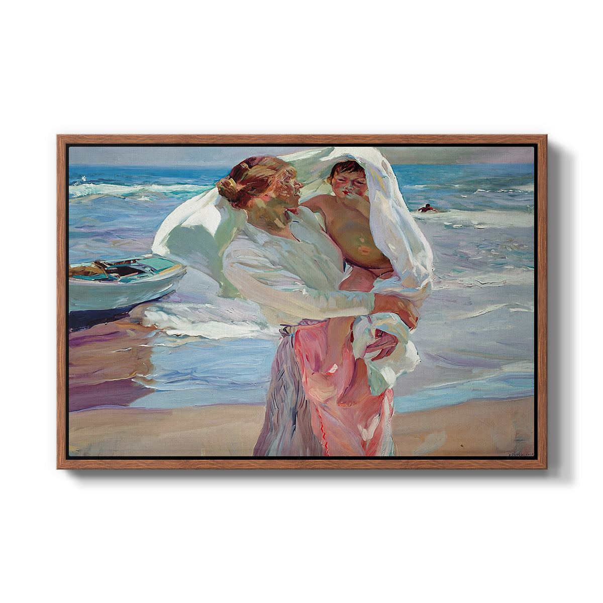 After Bathing, 1915 - Floater Framed Canvas Print