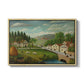 Pastoral Landscape with Stream, Fisherman and Strollers, 1875-1880 - Floater Framed Canvas Print