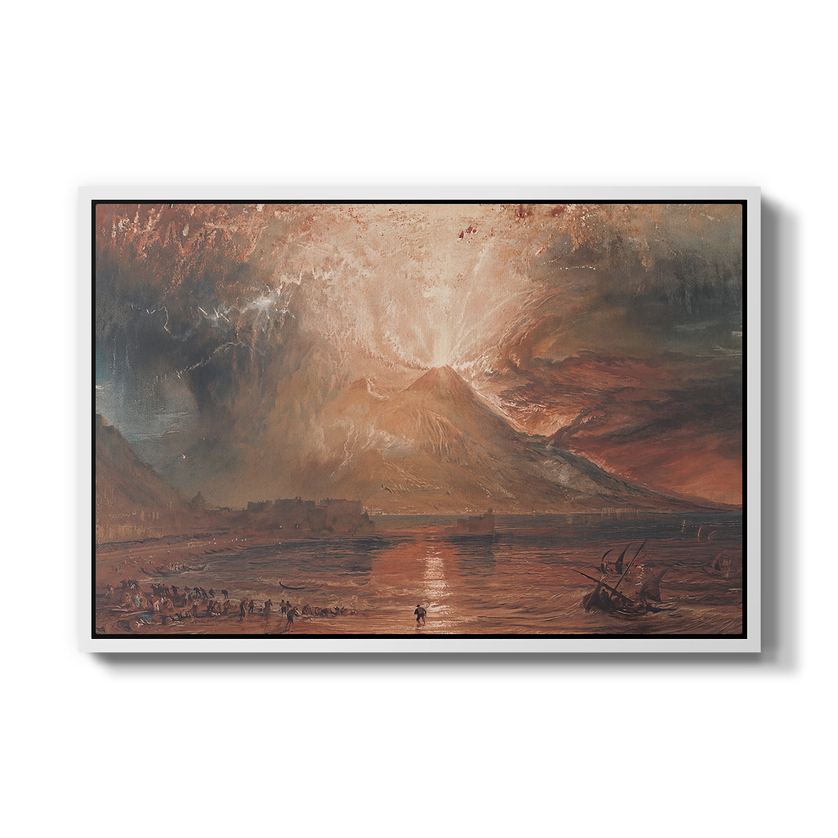 Vesuvius in Eruption, c. 1817 - Floater Framed Canvas Print