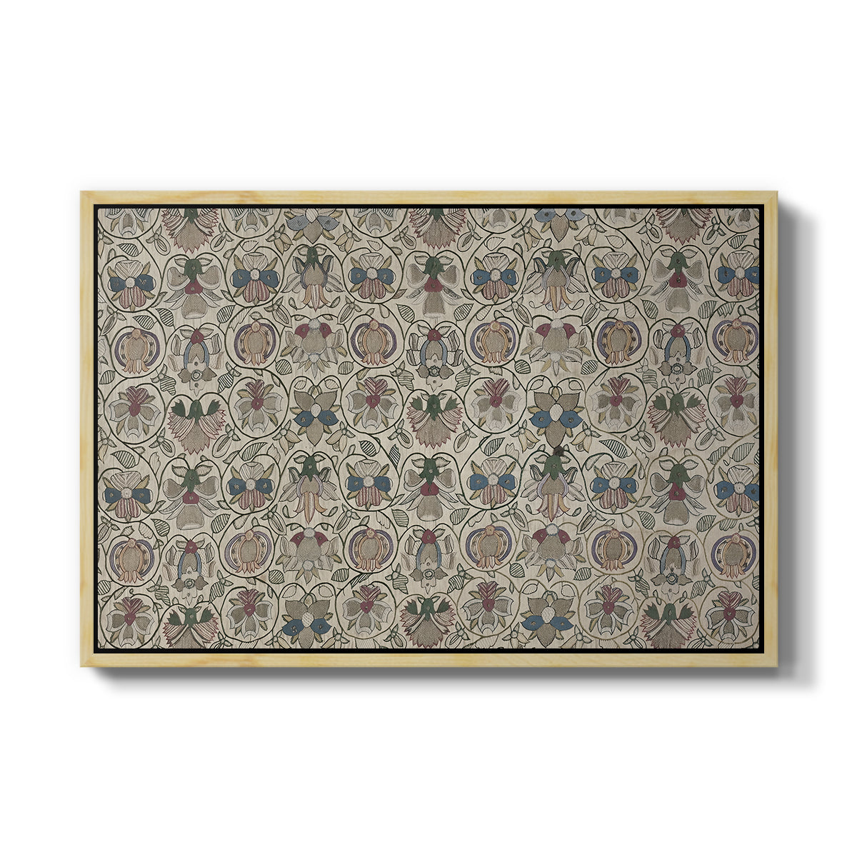 Long Cushion Cover (Printed Textile), c. 1600 - Floater Framed Canvas Print