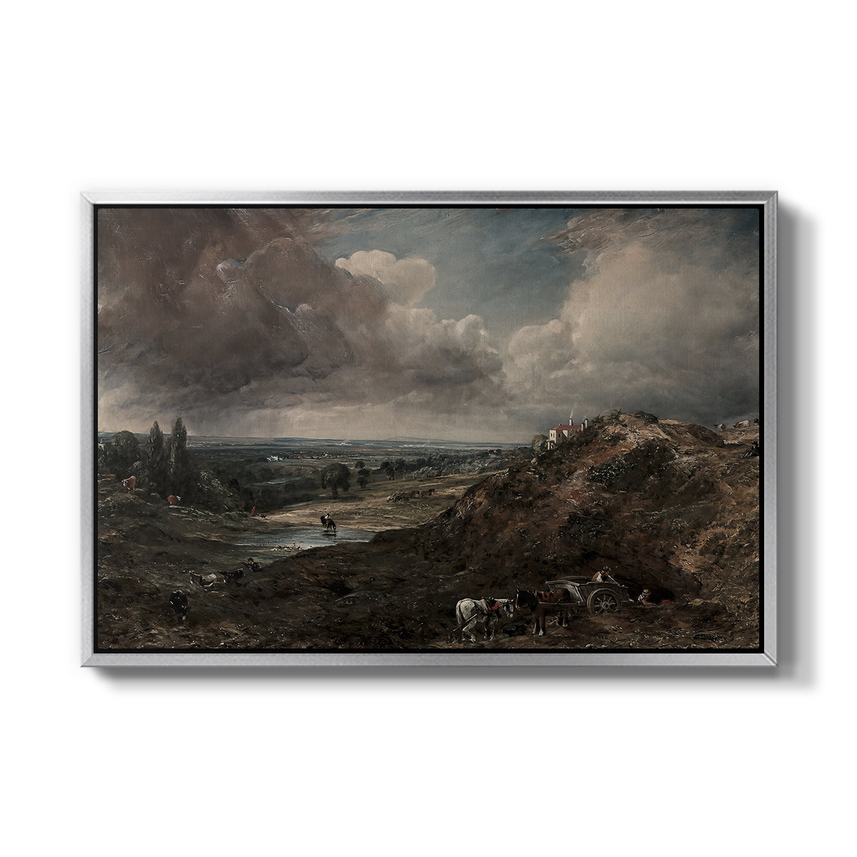 Branch Hill Pond, Hampstead Heath, c. 1828 - Floater Framed Canvas Print