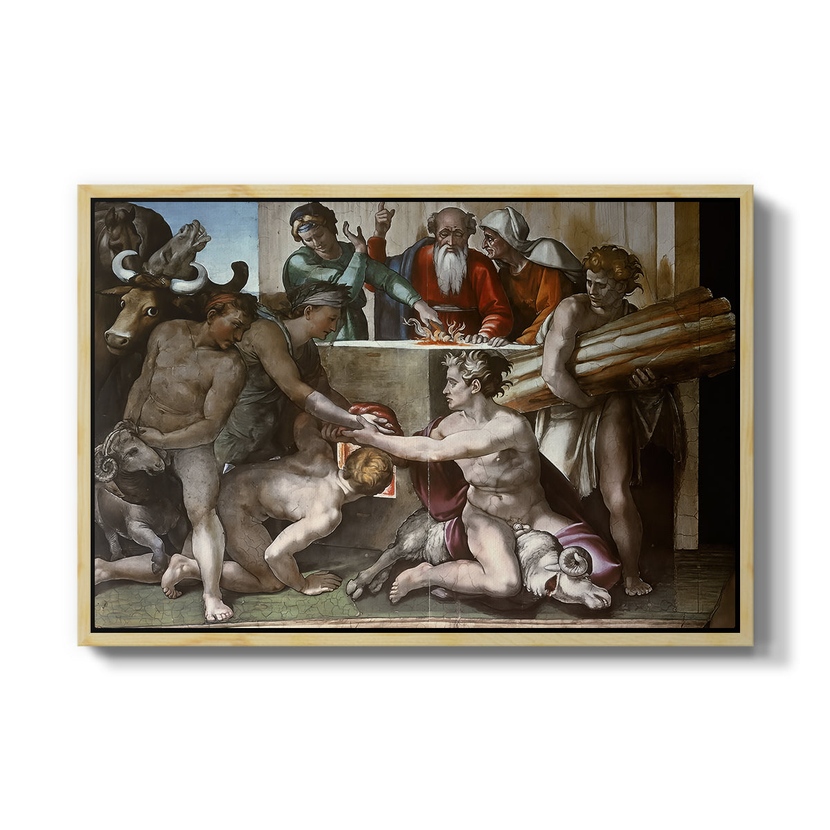 The Sacrifice of Noah (Sistine Chapel), 1509 - Floater Framed Canvas Print
