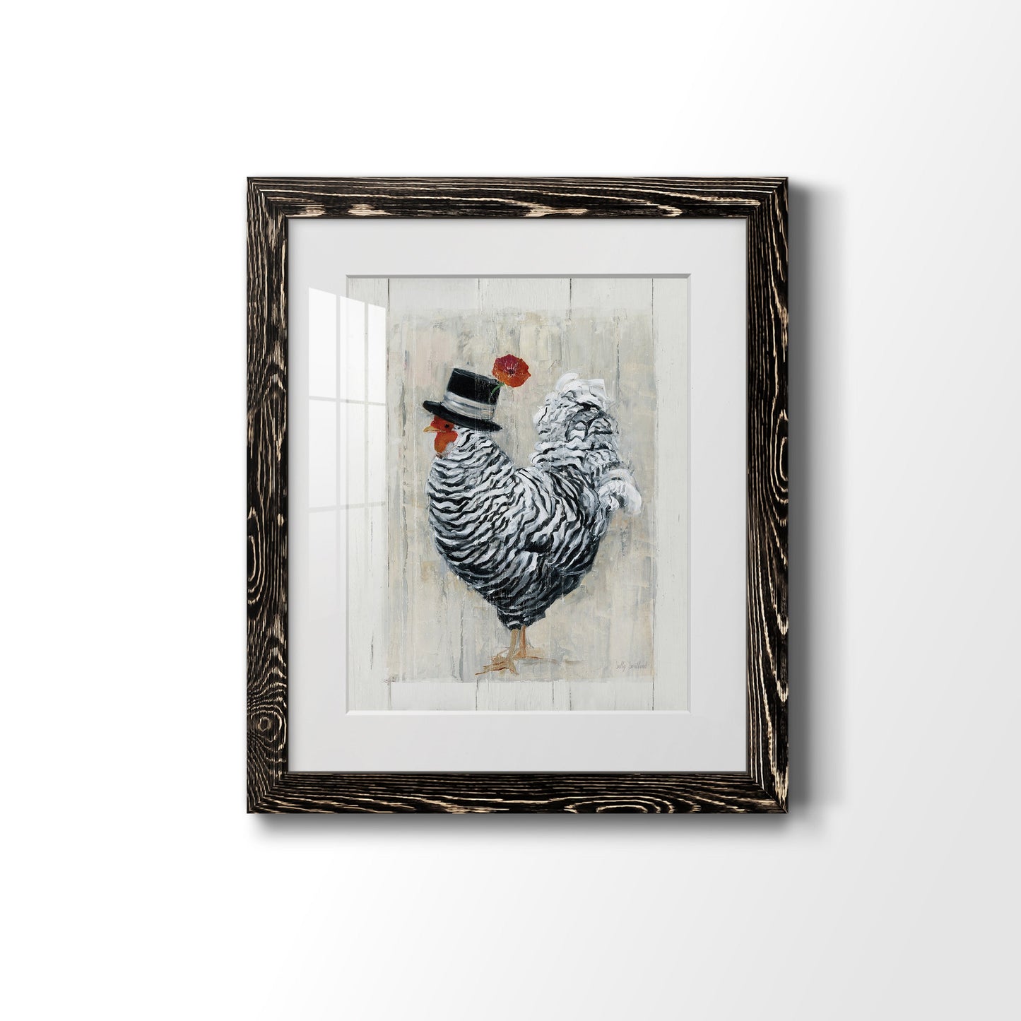 Sunday Best Rooster - Premium Framed Print - Distressed Barnwood Frame - Ready to Hang