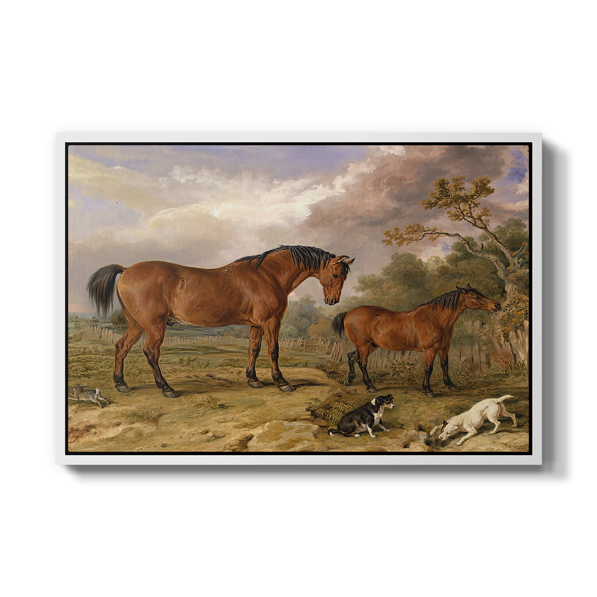 Portrait of Reformer, Blucher, Tory and Crib, Property of Rowland Alston, Esq., M.P., 1835 - Floater Framed Canvas Print