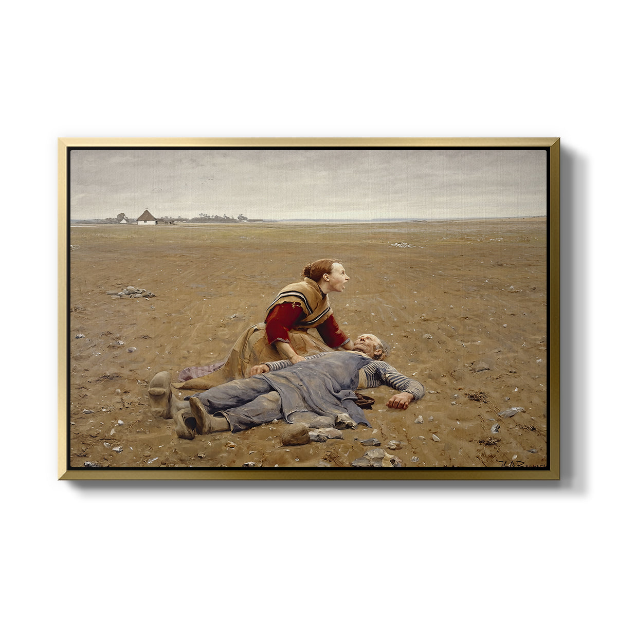 Worn Out (Udslidt), 1889 - Floater Framed Canvas Print