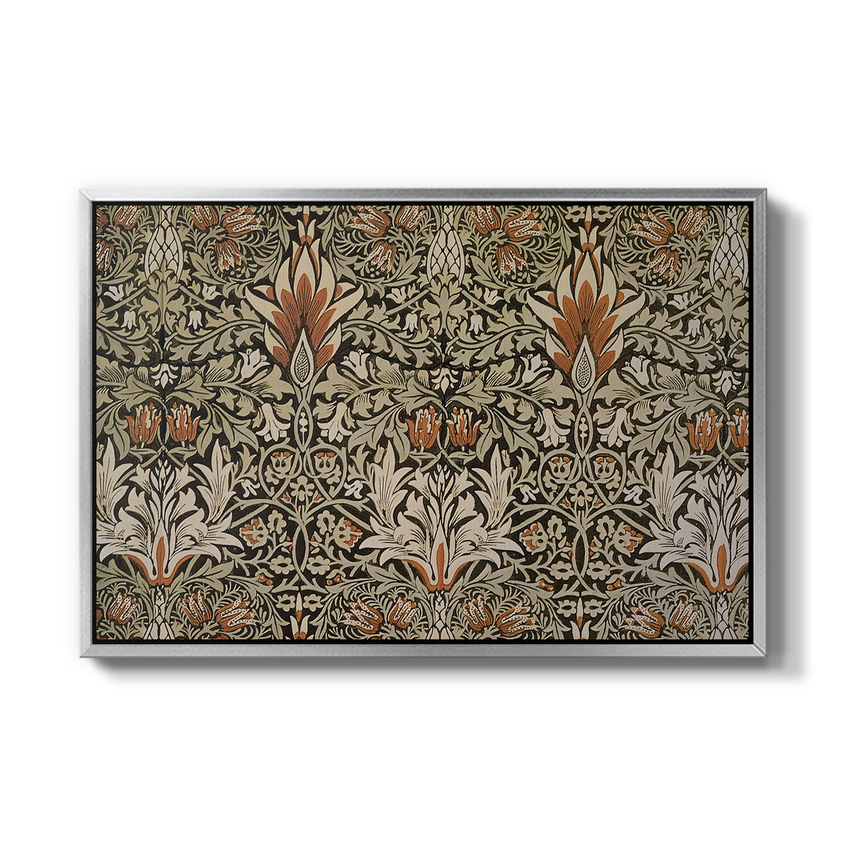 Snakeshead - Charcoal/Spice, c. 1876 - Floater Framed Canvas Print