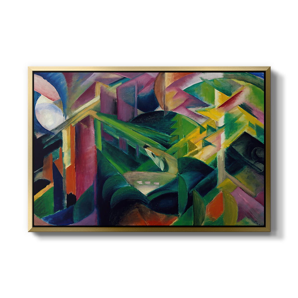Deer in a Monastery Garden, 1912 - Floater Framed Canvas Print