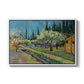 Orchard in Blossom, Bordered by Cypresses, 1888 - Floater Framed Canvas Print