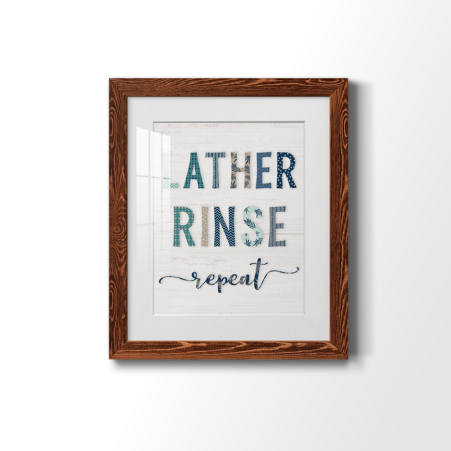 Lather Rinse Repeat - Barnwood Framed Art Print