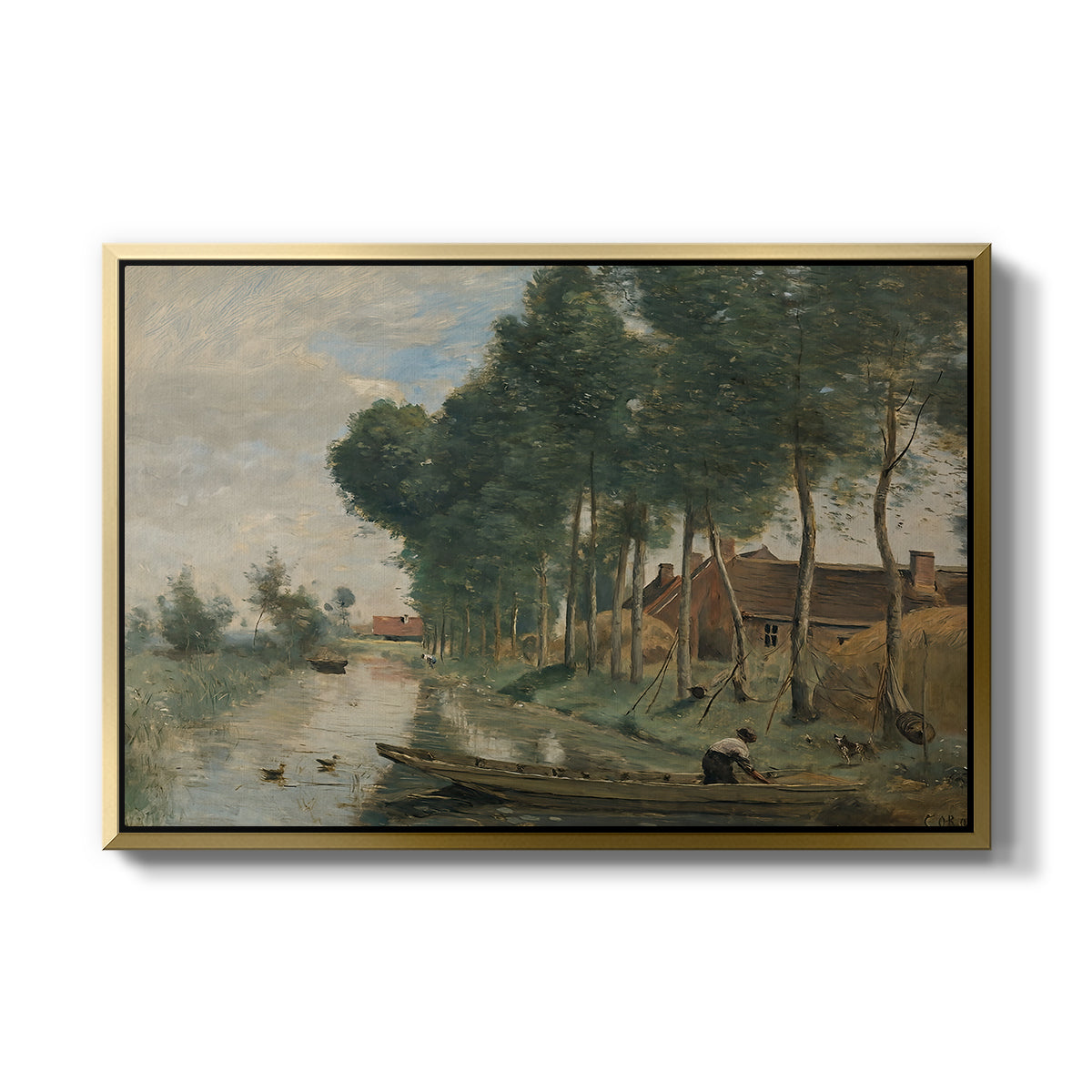Landscape at Arleux-du-Nord, c. 1871-1874 - Floater Framed Canvas Print