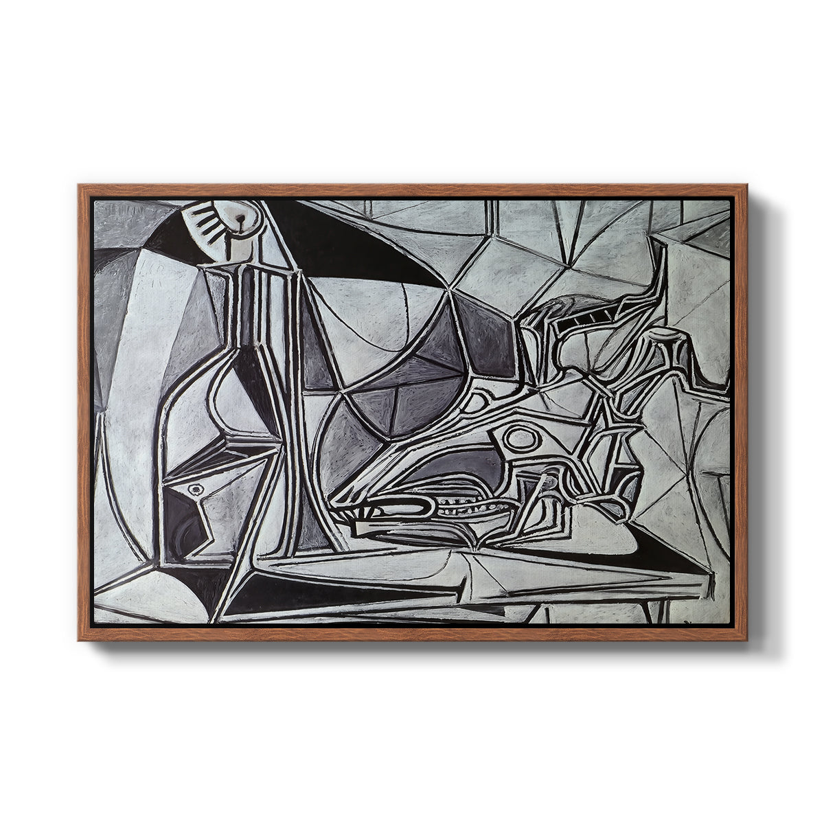 Goat's Skull, Bottle and Candle, 1952 - Floater Framed Canvas Print