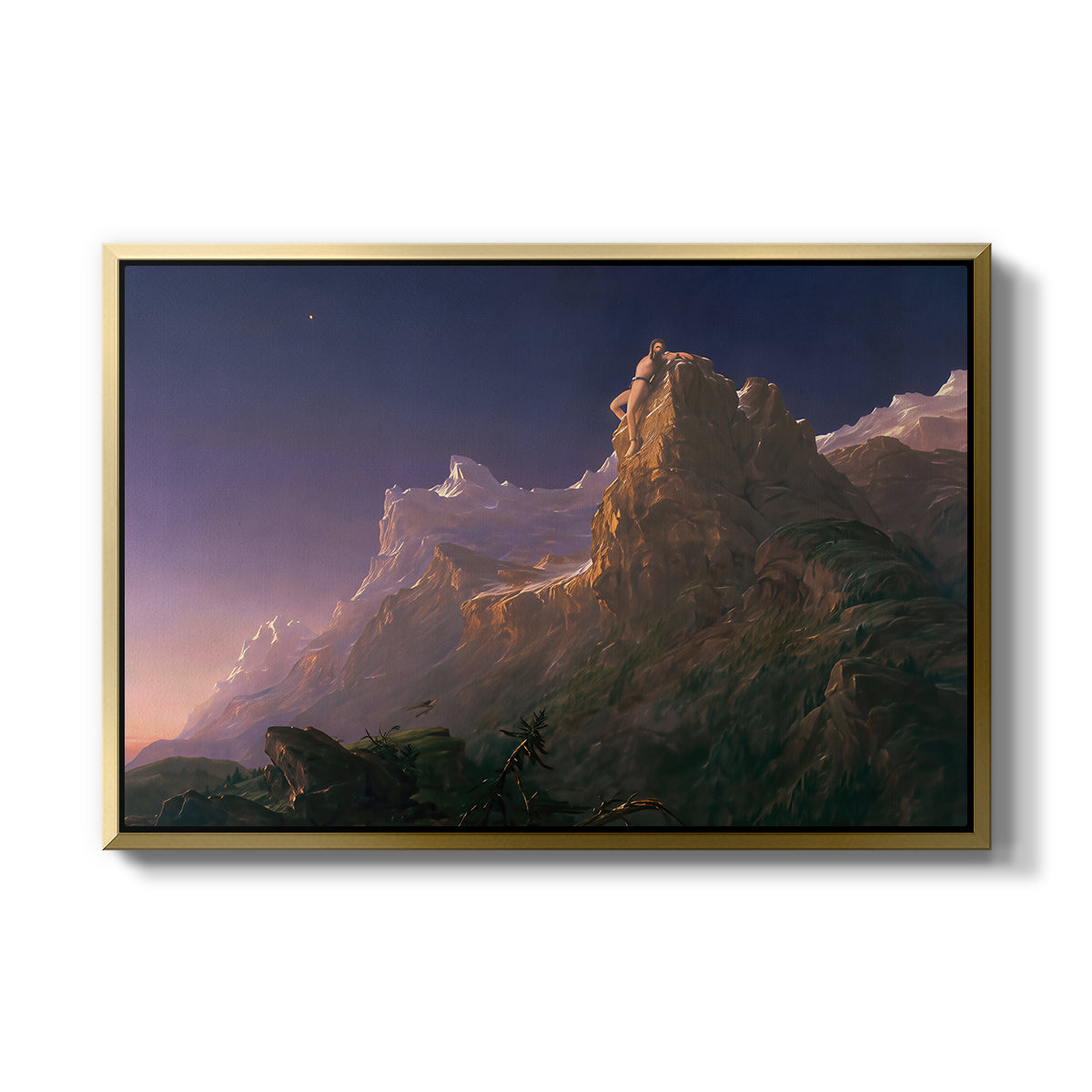 Prometheus Bound, 1847 - Floater Framed Canvas Print