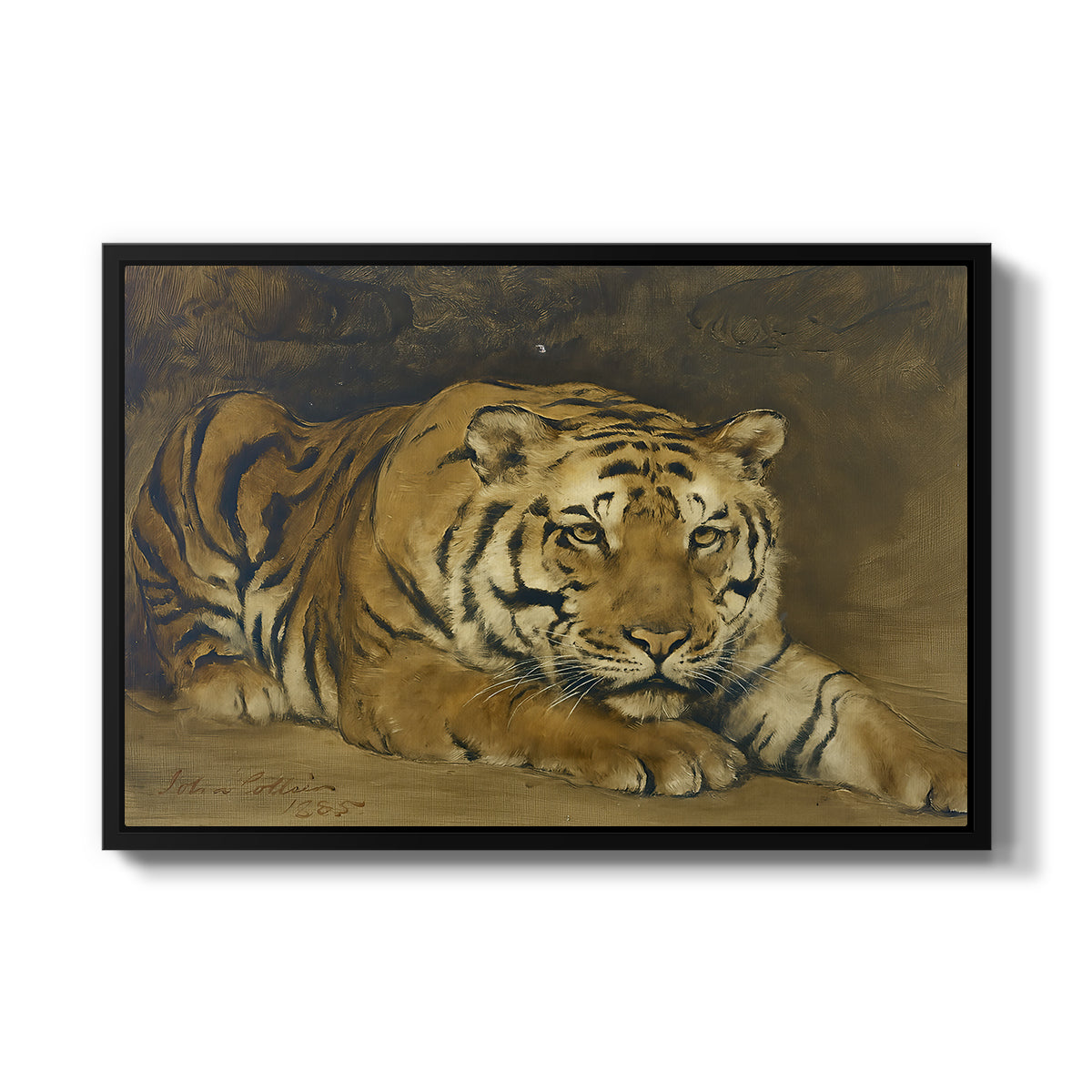 Study of a Tiger for Circe, 1885 - Floater Framed Canvas Print