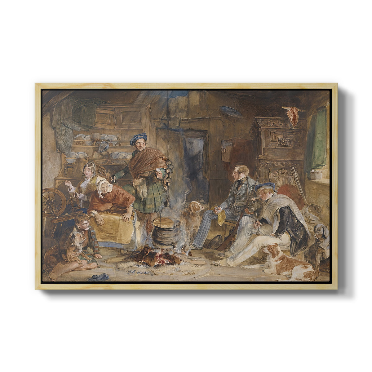 Highland Hospitality, 1832 - Floater Framed Canvas Print