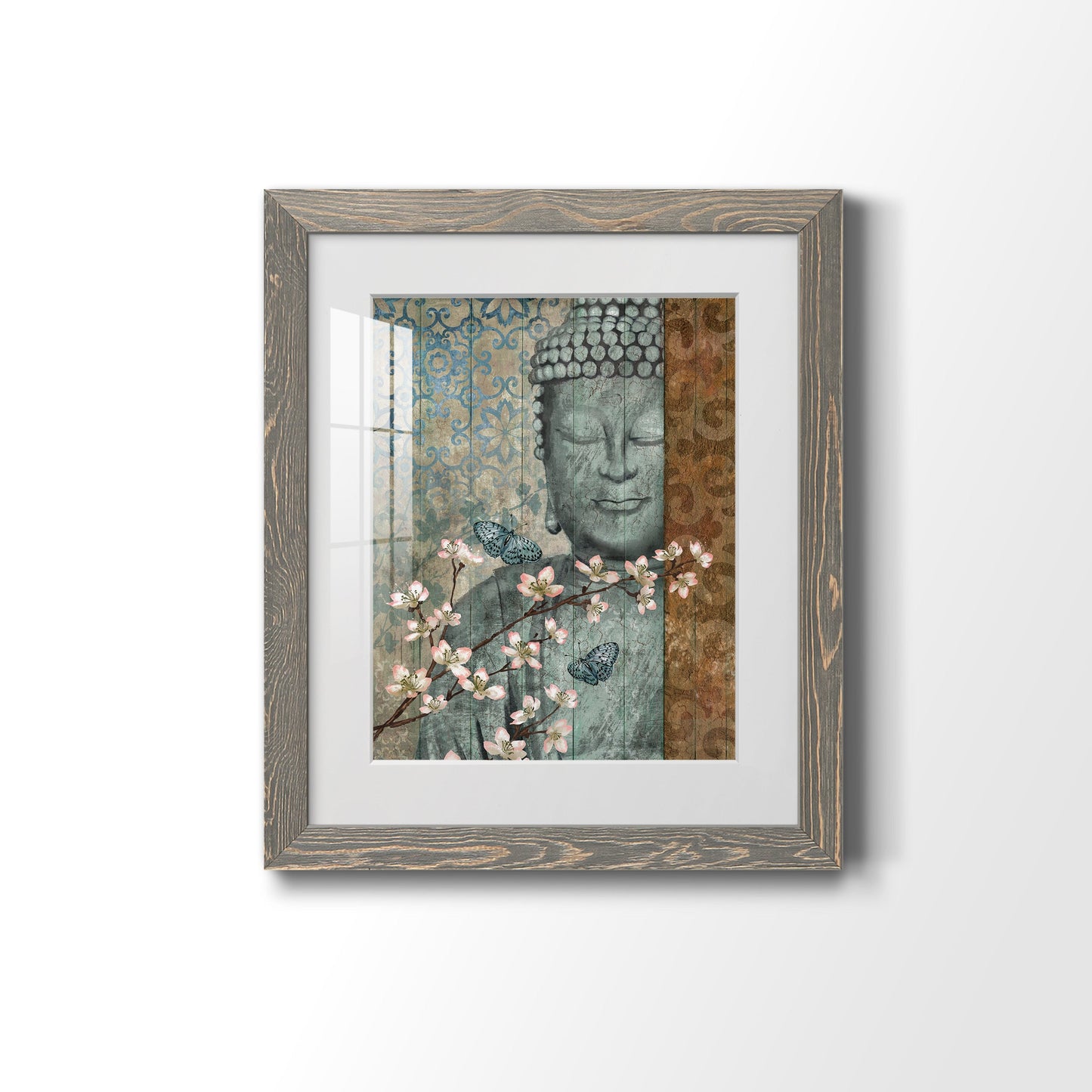 Buddha - Premium Framed Print - Distressed Barnwood Frame - Ready to Hang