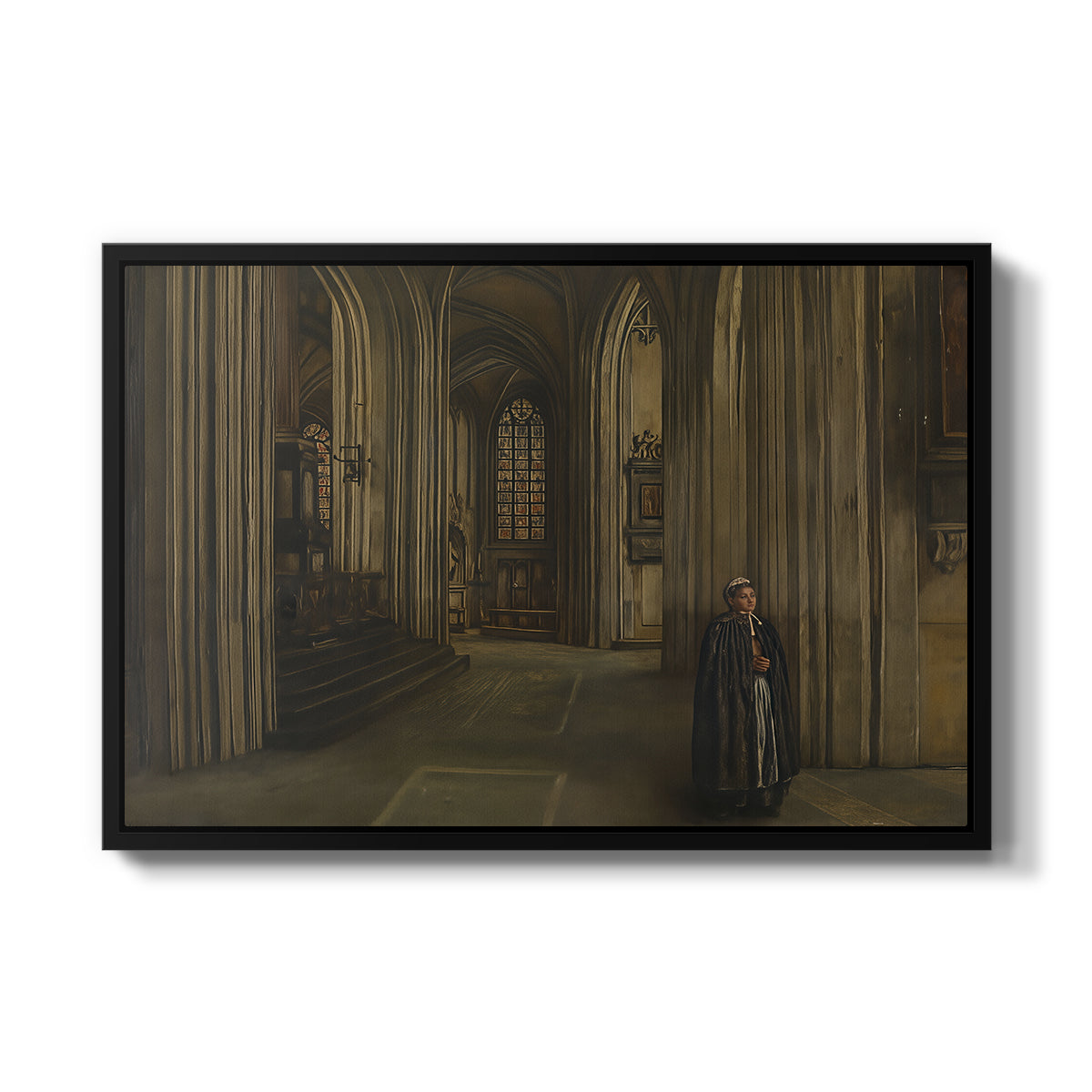 Interior of a Church, 1871 - Floater Framed Canvas Print