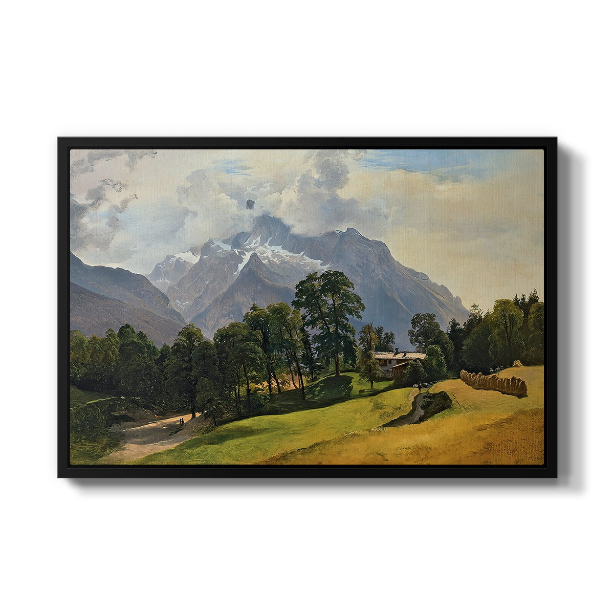 Mountains in Berchtesgaden - Floater Framed Canvas Print