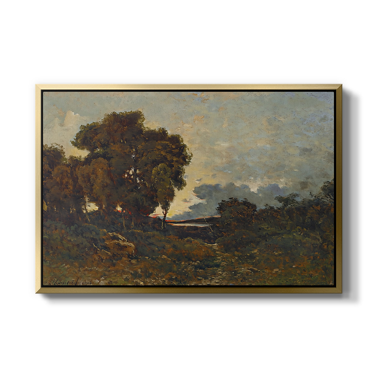 Sunset on the Allier (Soleil couchant sur l'Allier), 1904 - Floater Framed Canvas Print