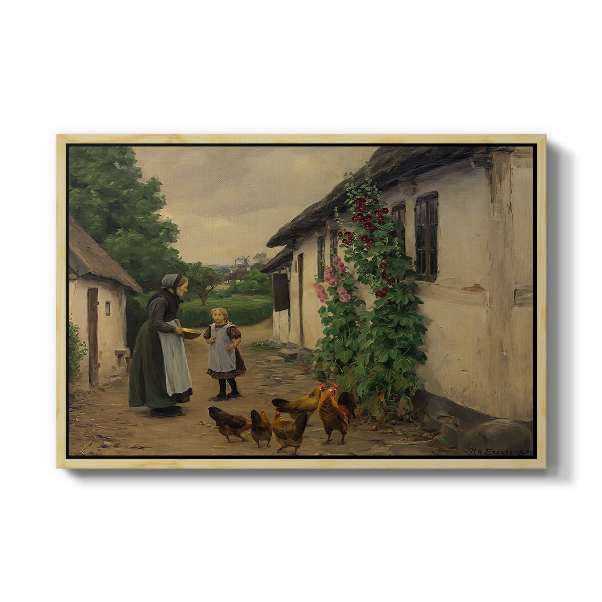 Visit to Grandmother, 1914 - Floater Framed Canvas Print