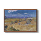 Wheat Field with Reaper, Auvers, 1888 - Floater Framed Canvas Print