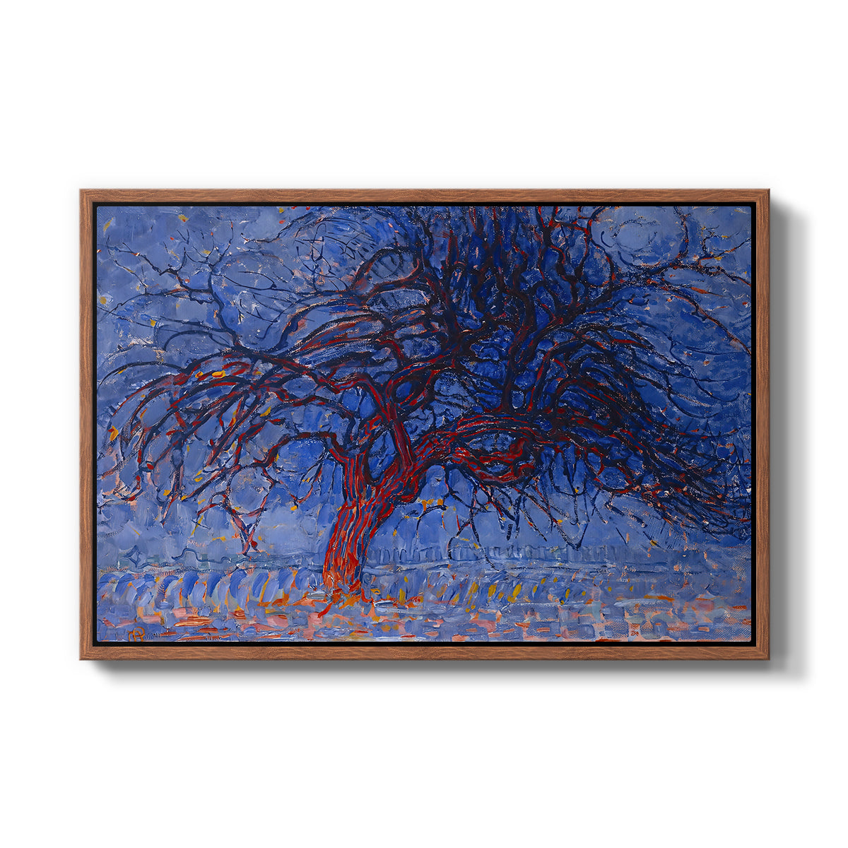 The Red Tree, 1909 - Floater Framed Canvas Print