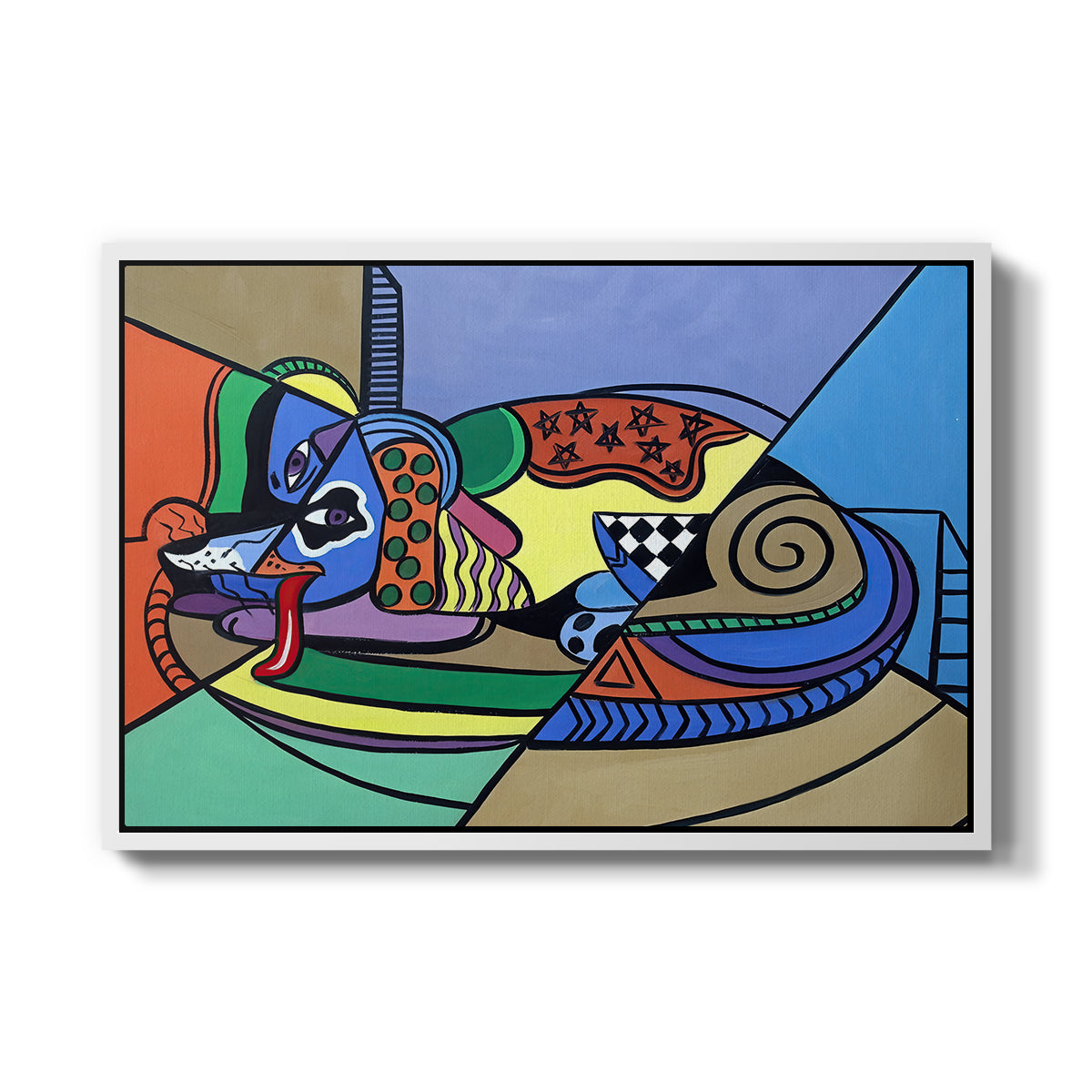 A Dog Named Picasso - Floater Framed Canvas Print