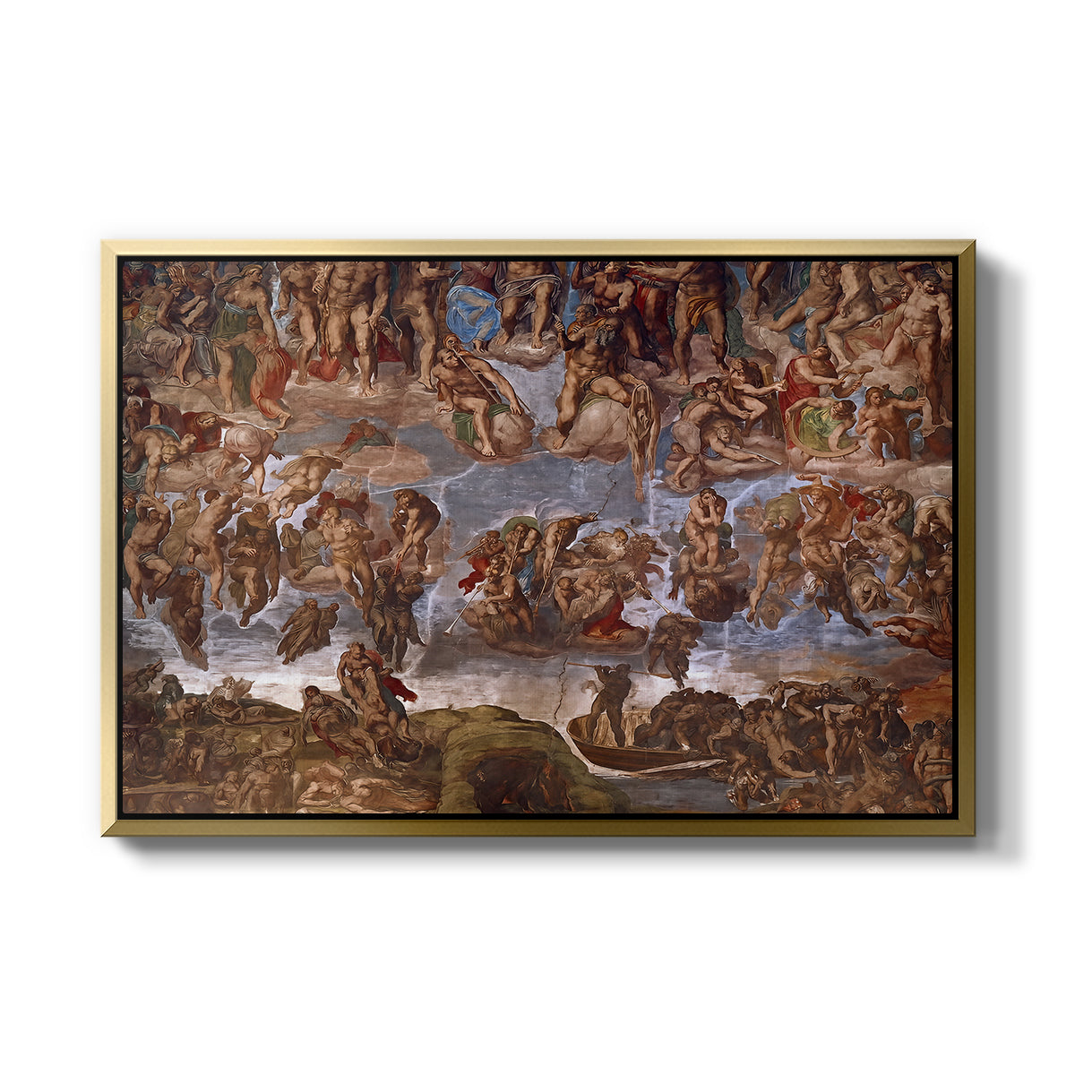 The Last Judgment (Charon's Boat and the Damned), 1536-1541 - Floater Framed Canvas Print