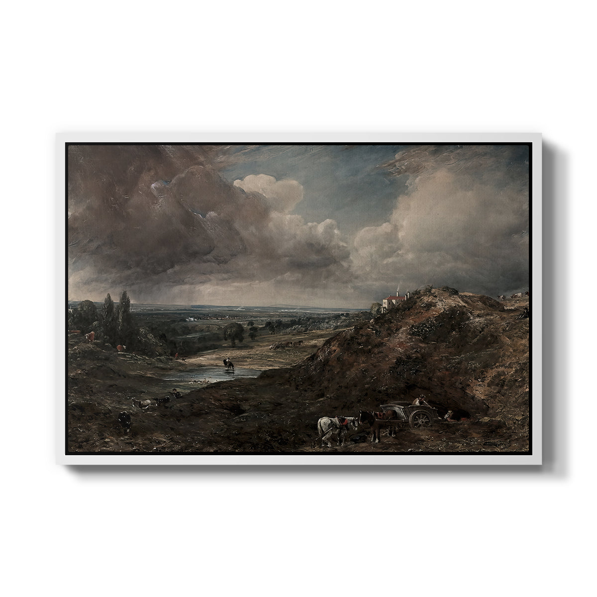 Branch Hill Pond, Hampstead Heath, c. 1828 - Floater Framed Canvas Print