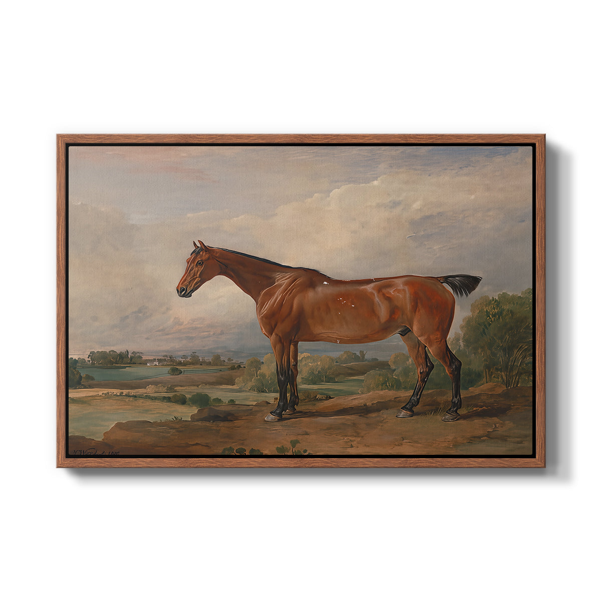 A Hunter in a Landscape, c. 1810 - Floater Framed Canvas Print
