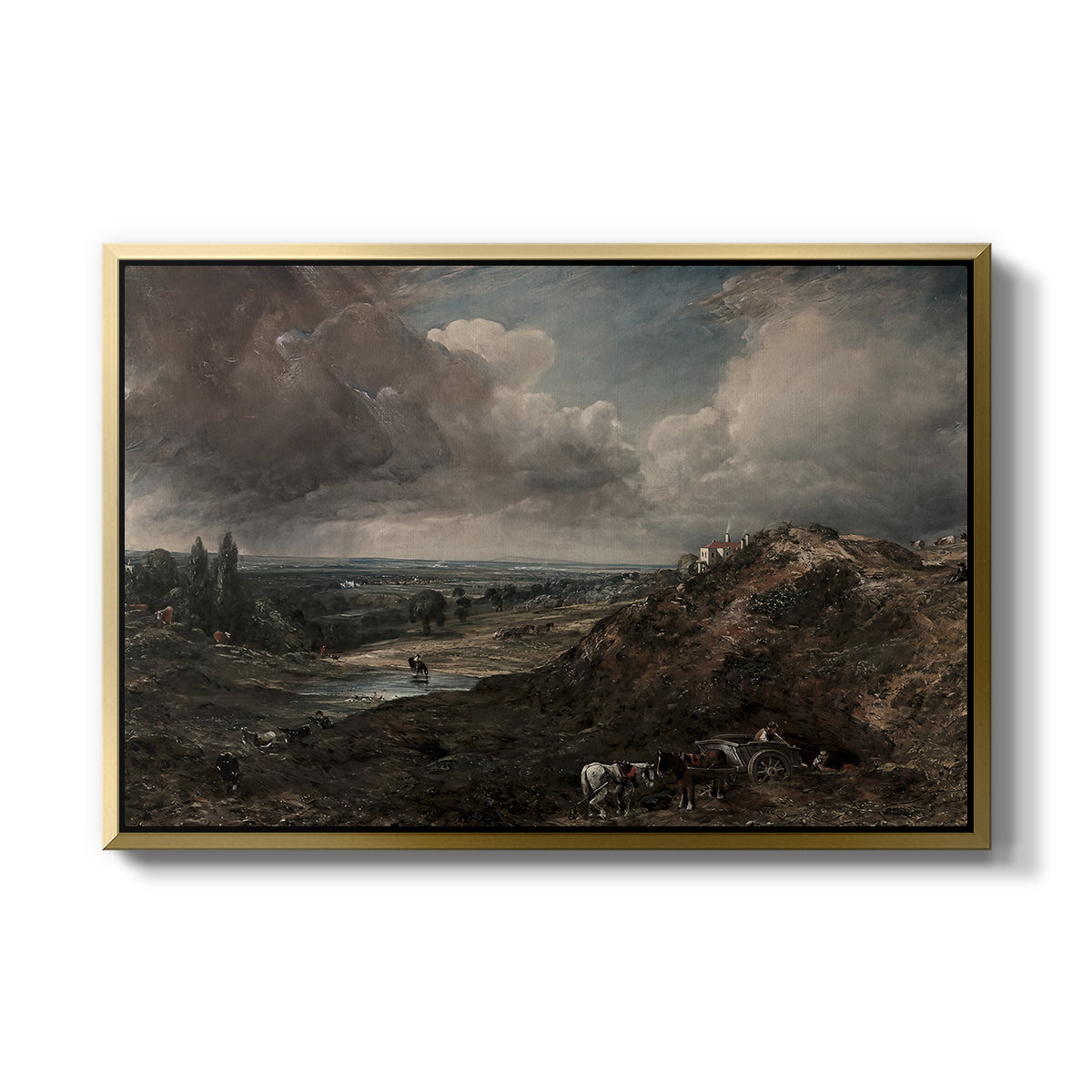 Branch Hill Pond, Hampstead Heath, c. 1828 - Floater Framed Canvas Print